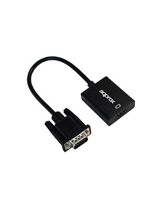 ADAPTADOR VGA M A HDMI H APPROX APPC25 NEGRO VGA M HDMI H 1