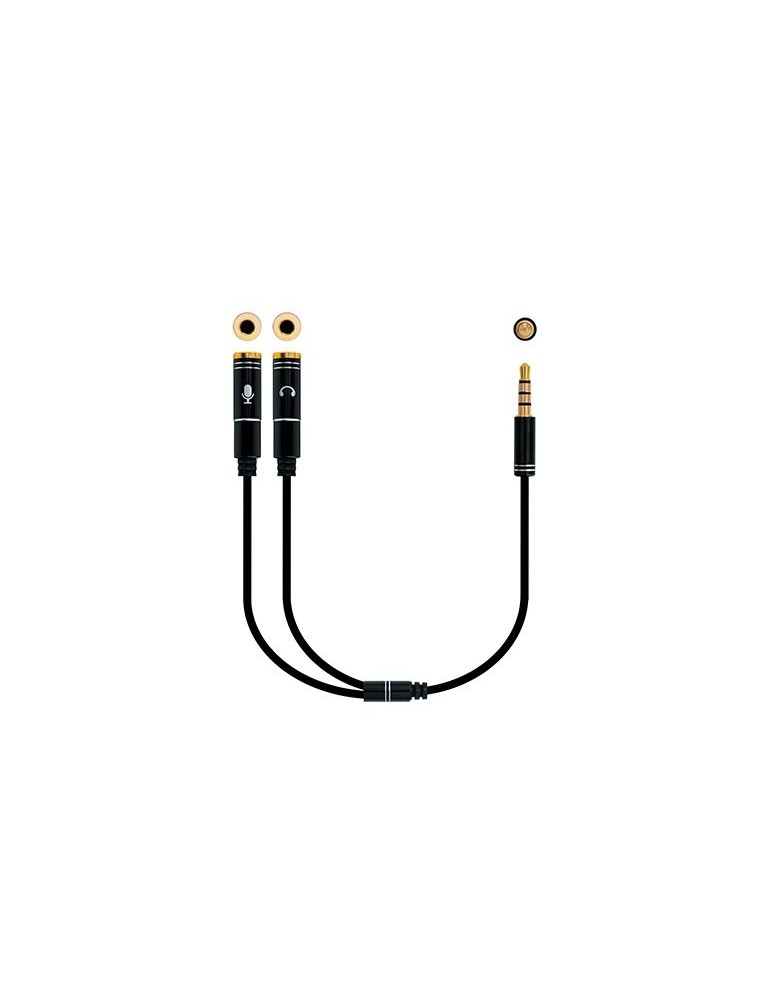 Cable Audio Jack-3.5M A Jack-3.5M Nanocable 0.3M Macho-Macho Negro