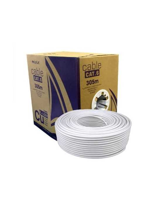 CABLE RED UTP CAT6 RJ45 PHASAK 305M GRIS AWG24 SOLIDO PHR 6