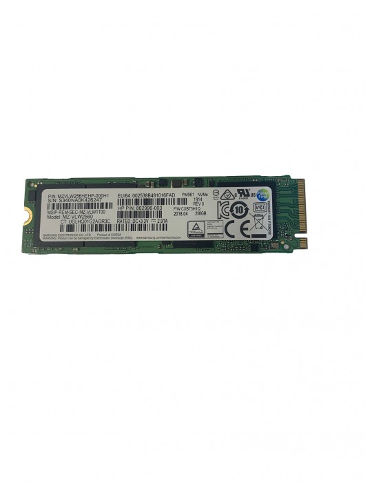 SSD Portátil HP 256GB M.2 2280 PM961 PCIe Gen3 862996-003