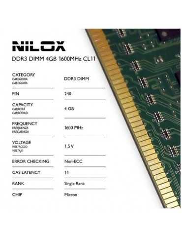NXD41600M1C11 - Memorias RAM DDR3 DIMM de 4GB 1600MHz PC3-12800