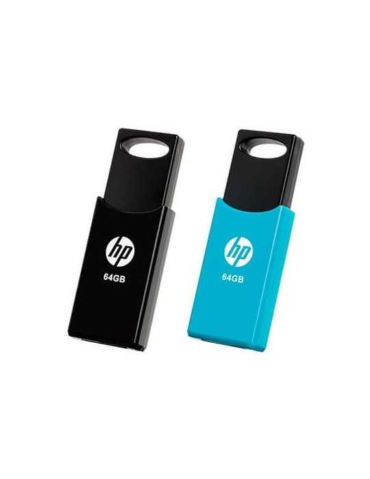 Pendrive Hp 64Gb Usb 2.0 V212W Negro/Azul Pack 2 Hpfd212-64-Twin