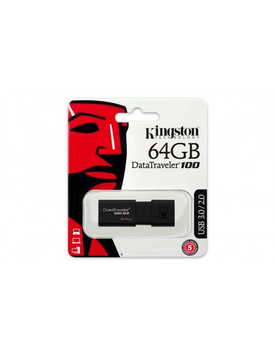 PENDRIVE 64GB USB30 KINGSTON DT 100 G3 NEGRO
