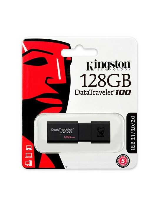 PENDRIVE 128GB USB 30 KINGSTON DT100 G3 NEGRO