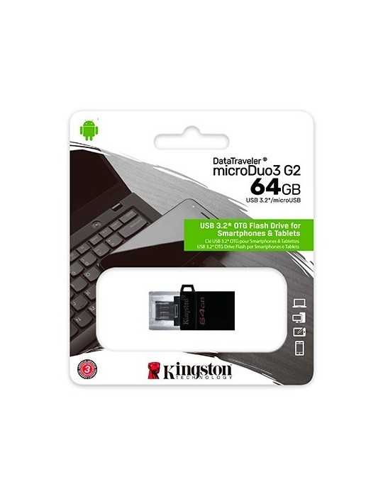 PENDRIVE 64GB USB32 KINGSTON DTDUO 30 G2 NEGRO