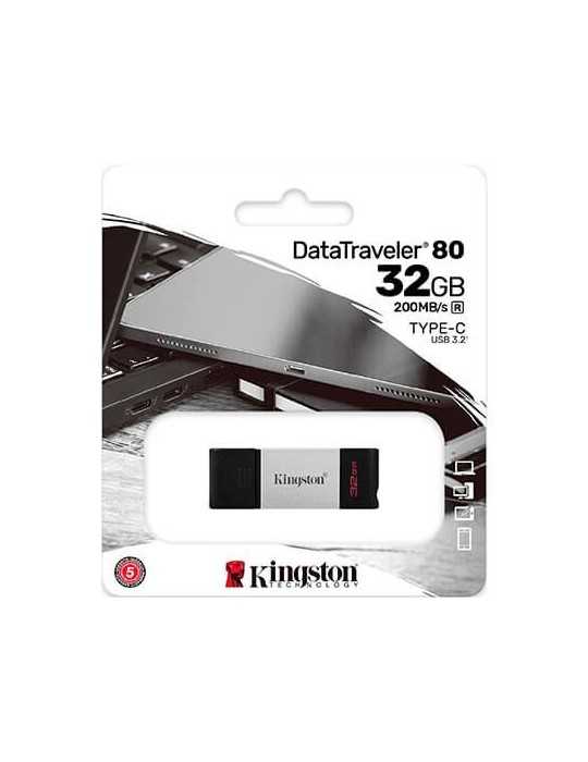 PENDRIVE 32GB USB C 32 KINGSTON DT80 PLATA