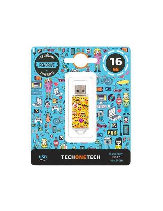 Pendrive 16Gb Tech One Tech Emojitech Emojis Tec4501-16