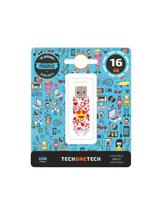 Pendrive 16Gb Tech One Tech Emojitech Heart-Eyes Tec4502-16