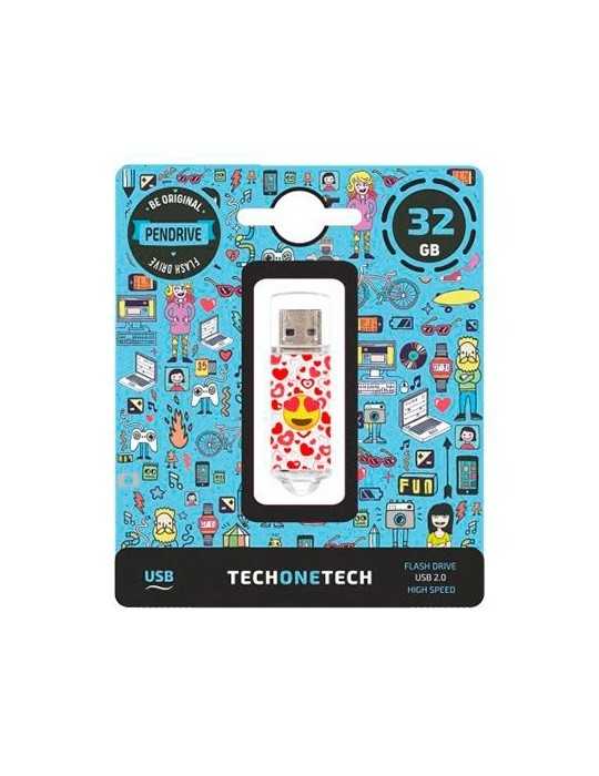 Pendrive 32Gb Tech One Tech Emojitech Heart-Eyes Tec4502-32