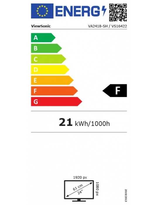 MONITOR LED 24 VIEWSONIC VA2418 SH NEGRO