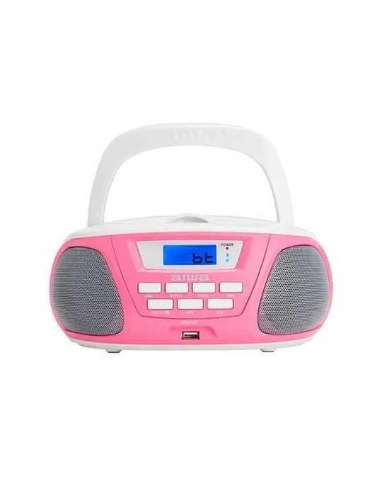 Radio Cd Aiwa Boombox Bbtu-300Pk Rosa Bluetooth/Cd/Usb/Mp3/ Bbtu-300Pk
