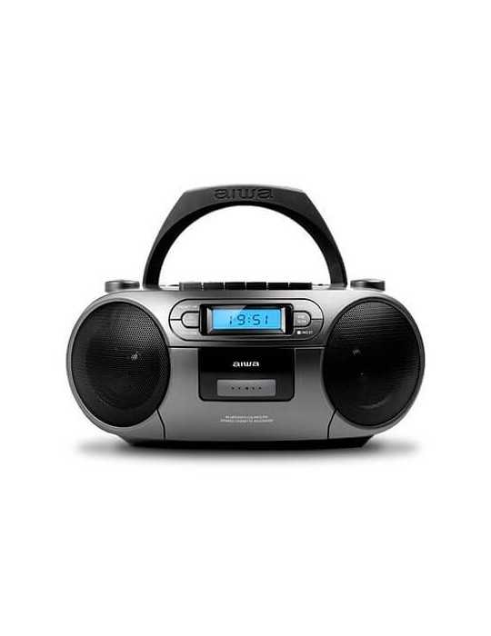 Radio Cd-Casete Aiwa Boombox Bbtc-550Mg Gris Casete/Cd/Usb/ Bbtc-550Mg