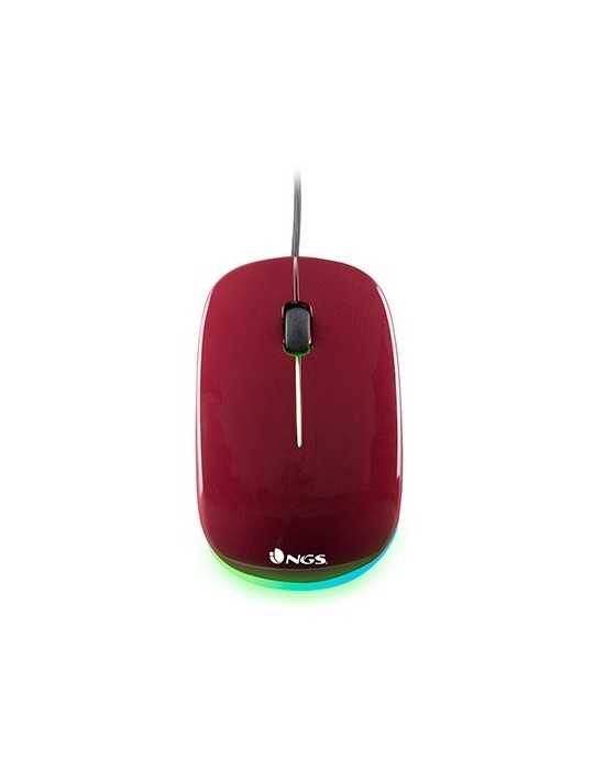Raton Optico Ngs  Wired Mouse Addict Rojo Addictmaroon