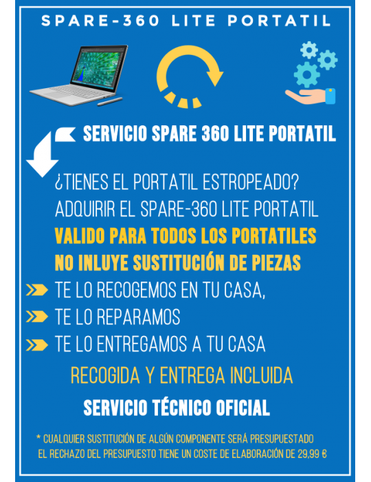 Servicio Reparación Spare-360 Portátil